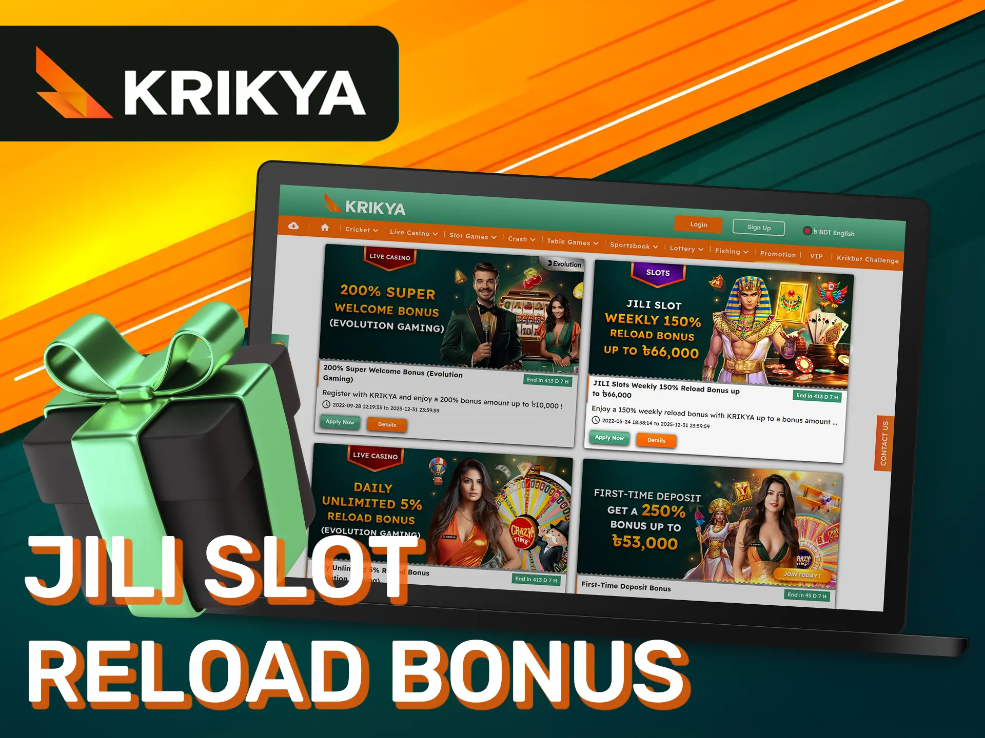 Jili gives bonus each day to play its online slots at Krikya.