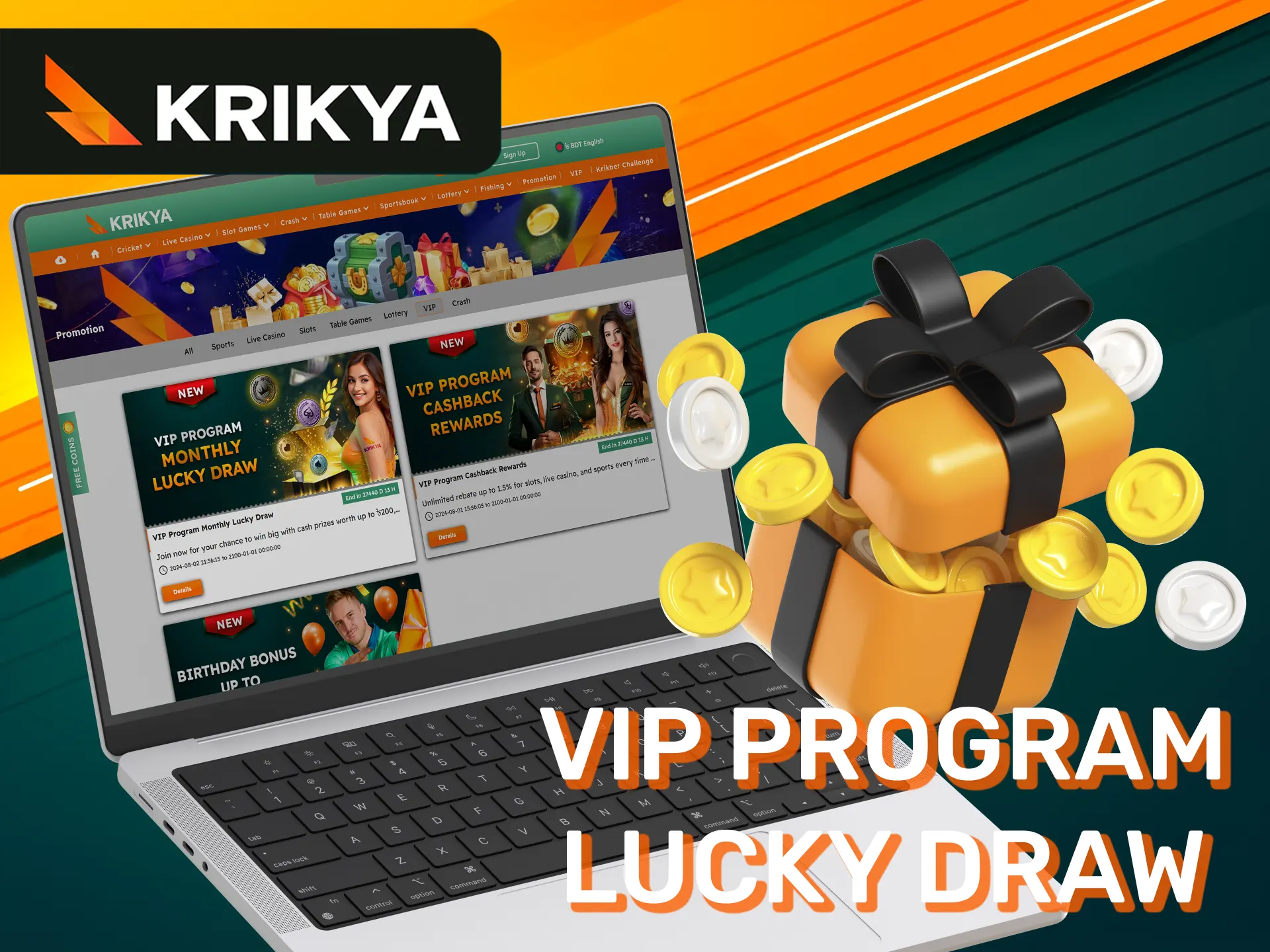 Monthly prize draw for Krikya VIP program participants.