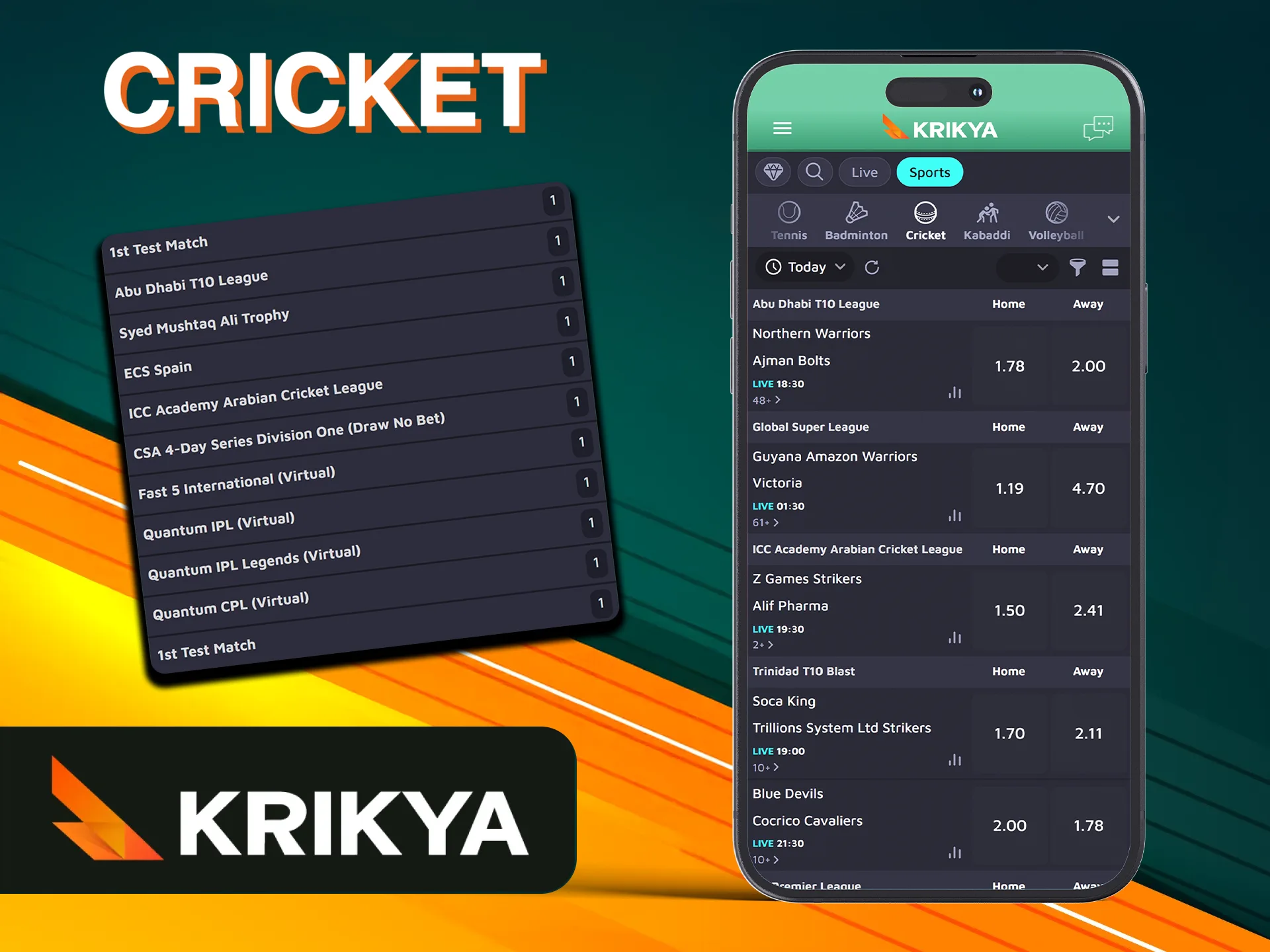 Cricket fans choose the Krikya app for betting.