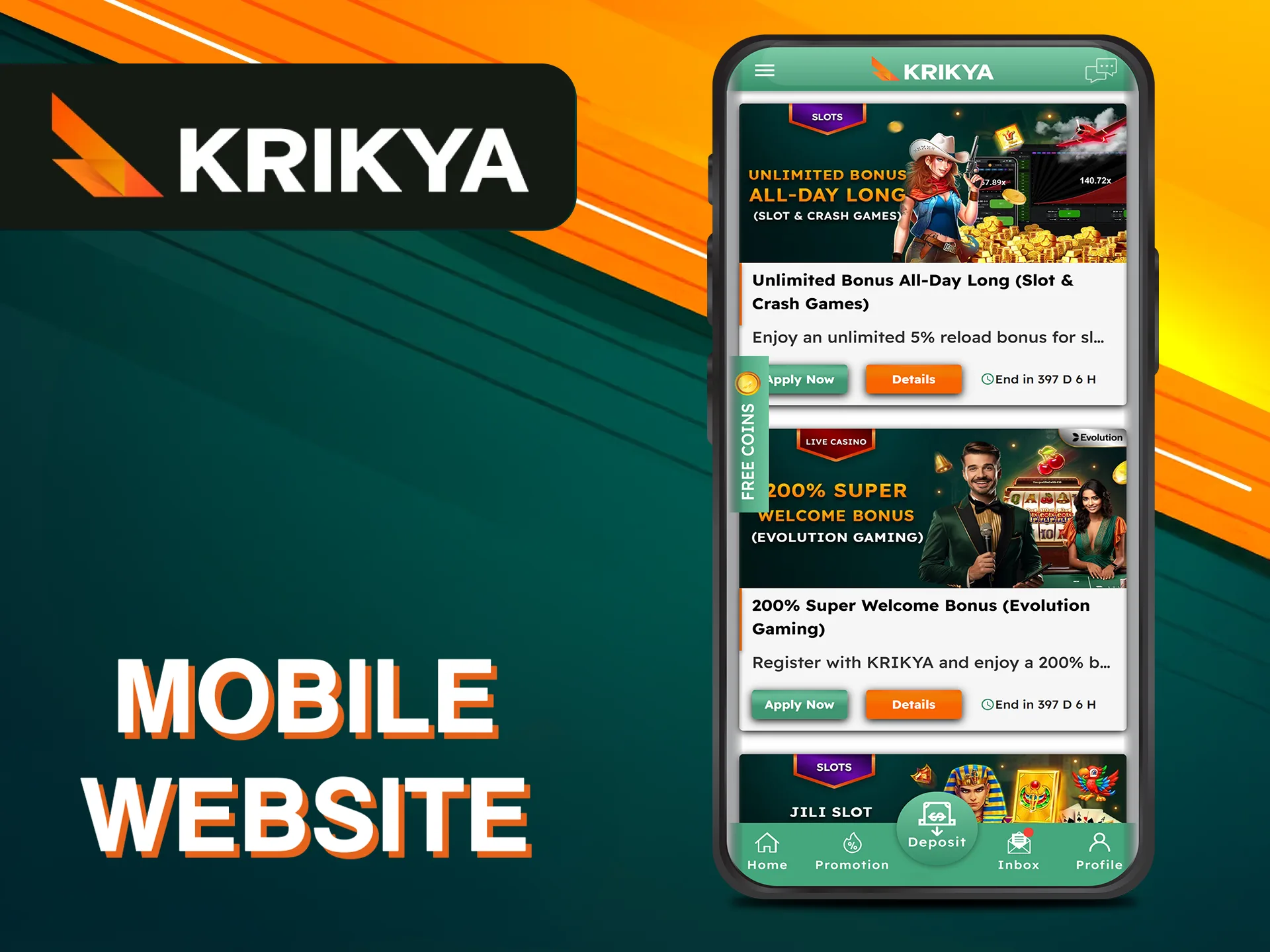 If you don't want to download the Krikya app, use the mobile version of the site.