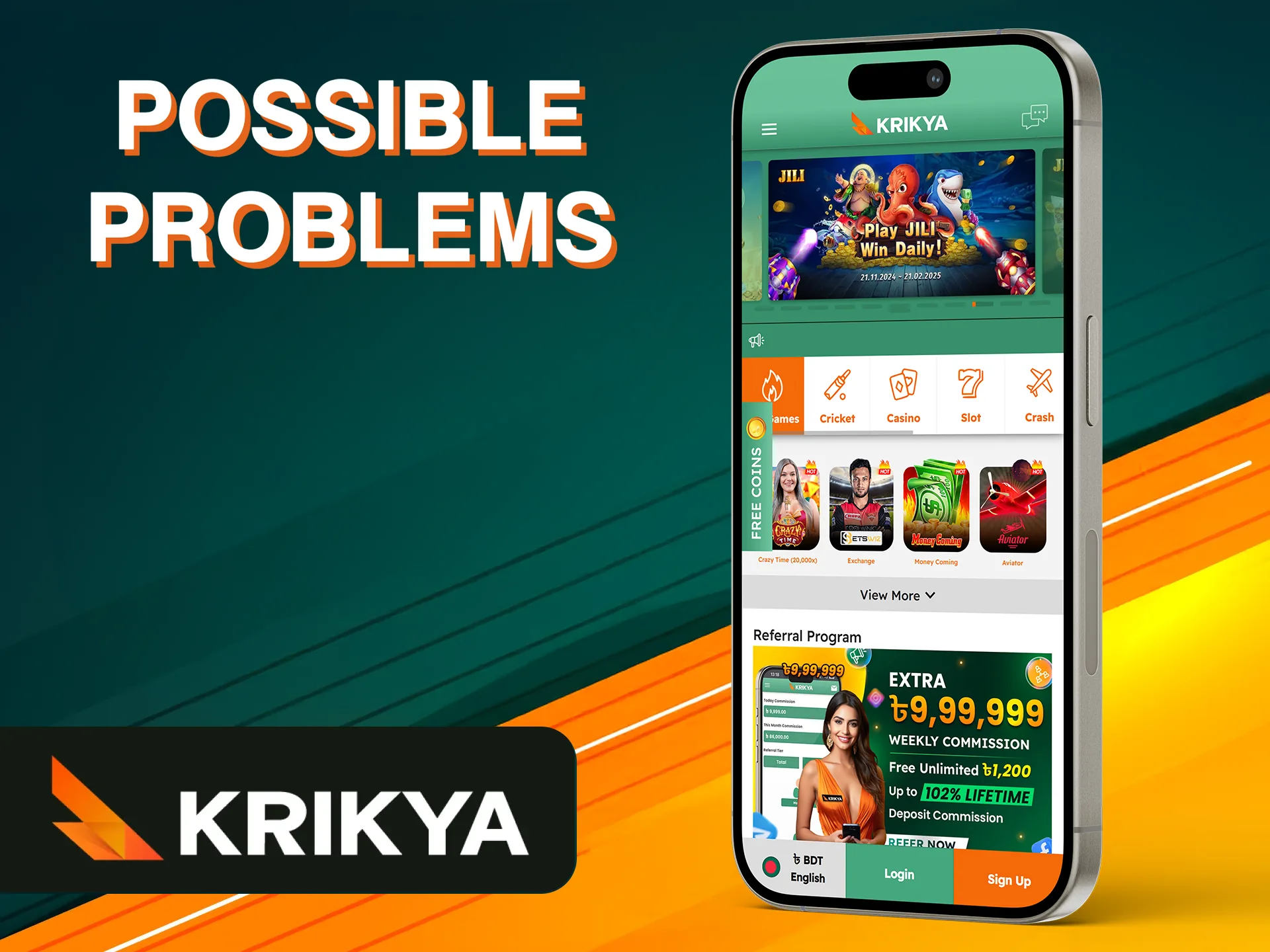 Find out what problems you may encounter when installing the Krikya app.