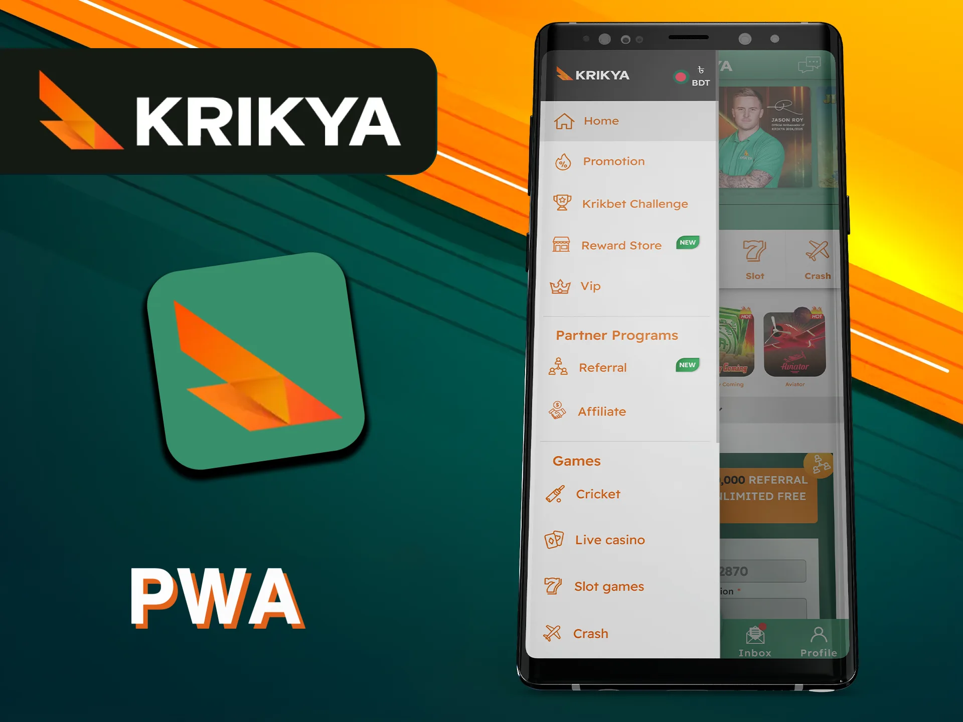 PWA gives you quick access to the Krikya platform.