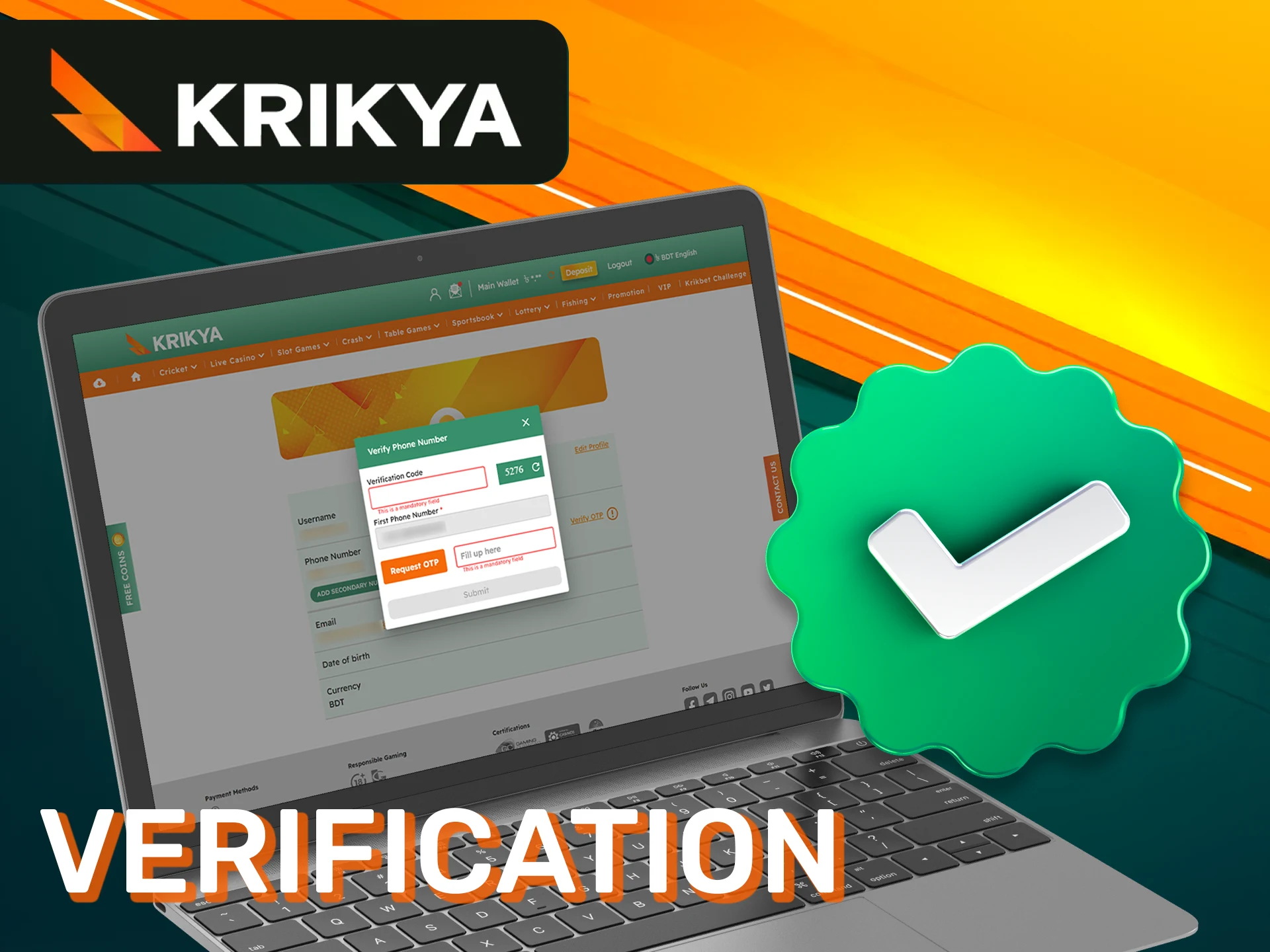 How to verify your Krikya personal account.