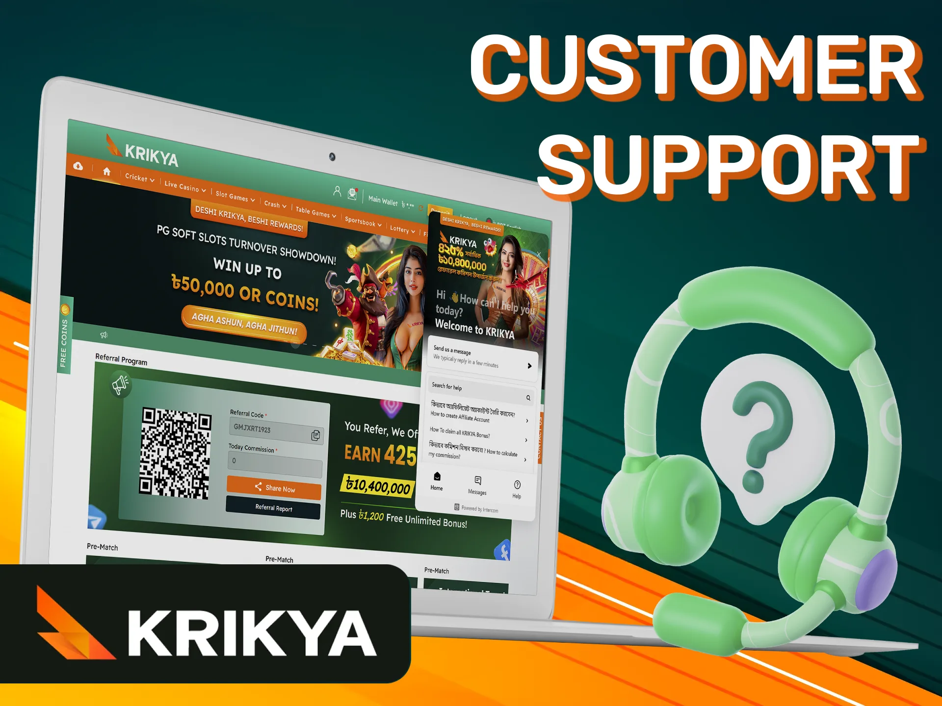 How you can contact the customer support at Krikya platform.