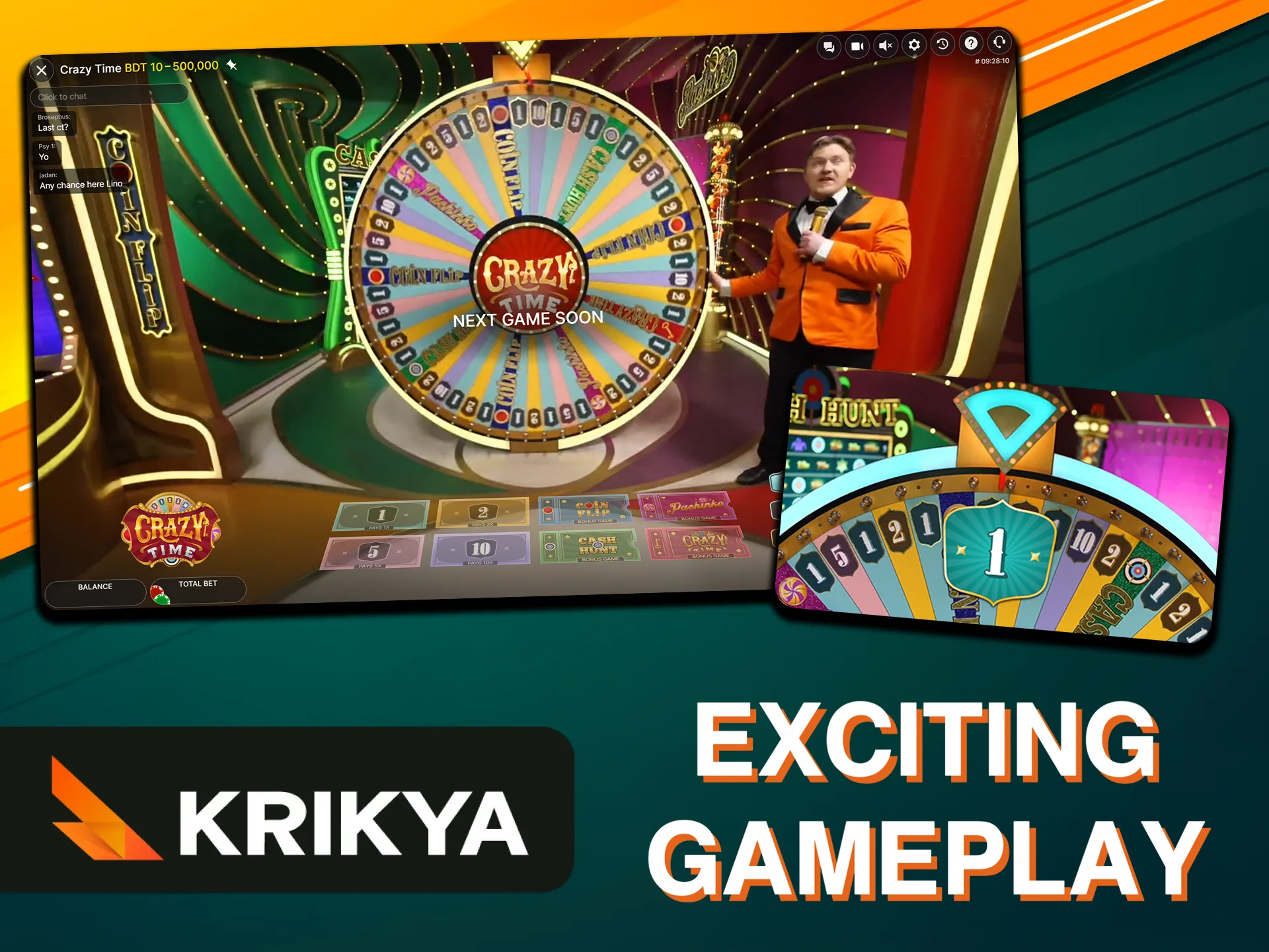 The Crazy Time game at Krikya is sure to please you.