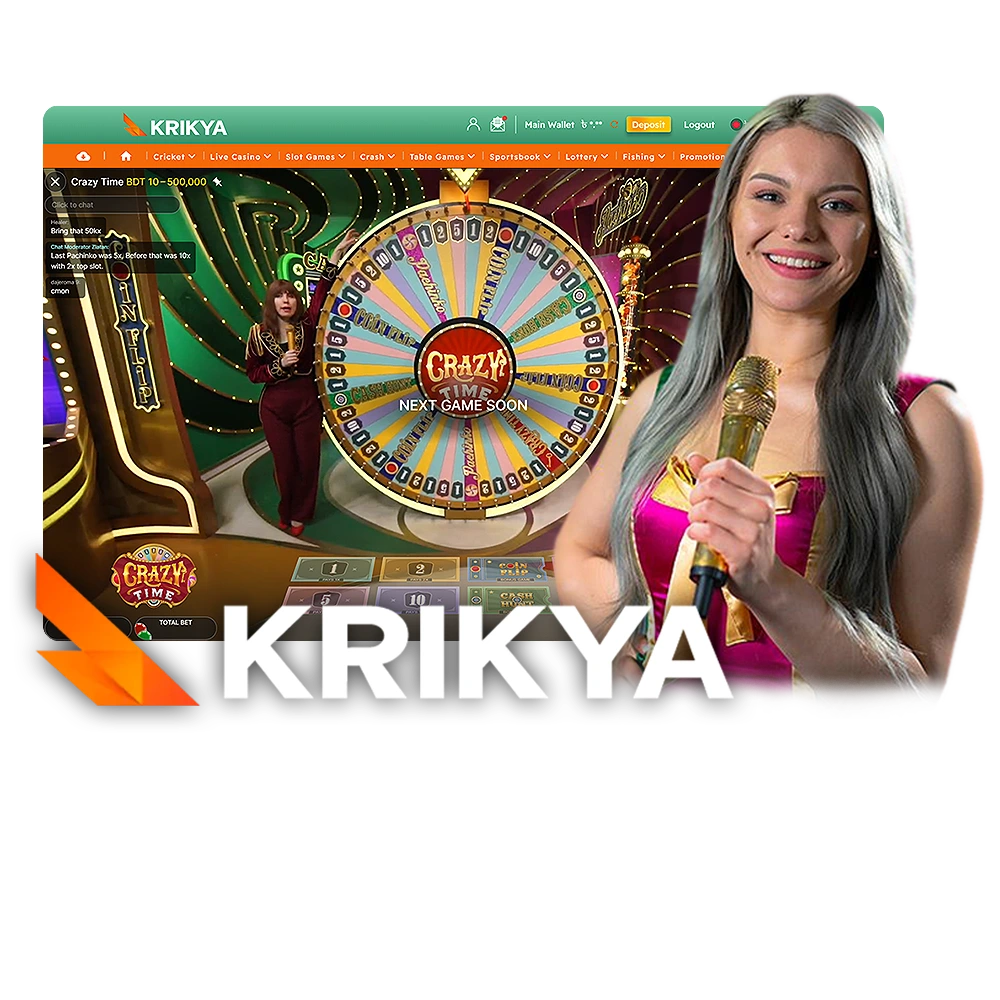 Try your luck in the Crazy Time game at Krikya.