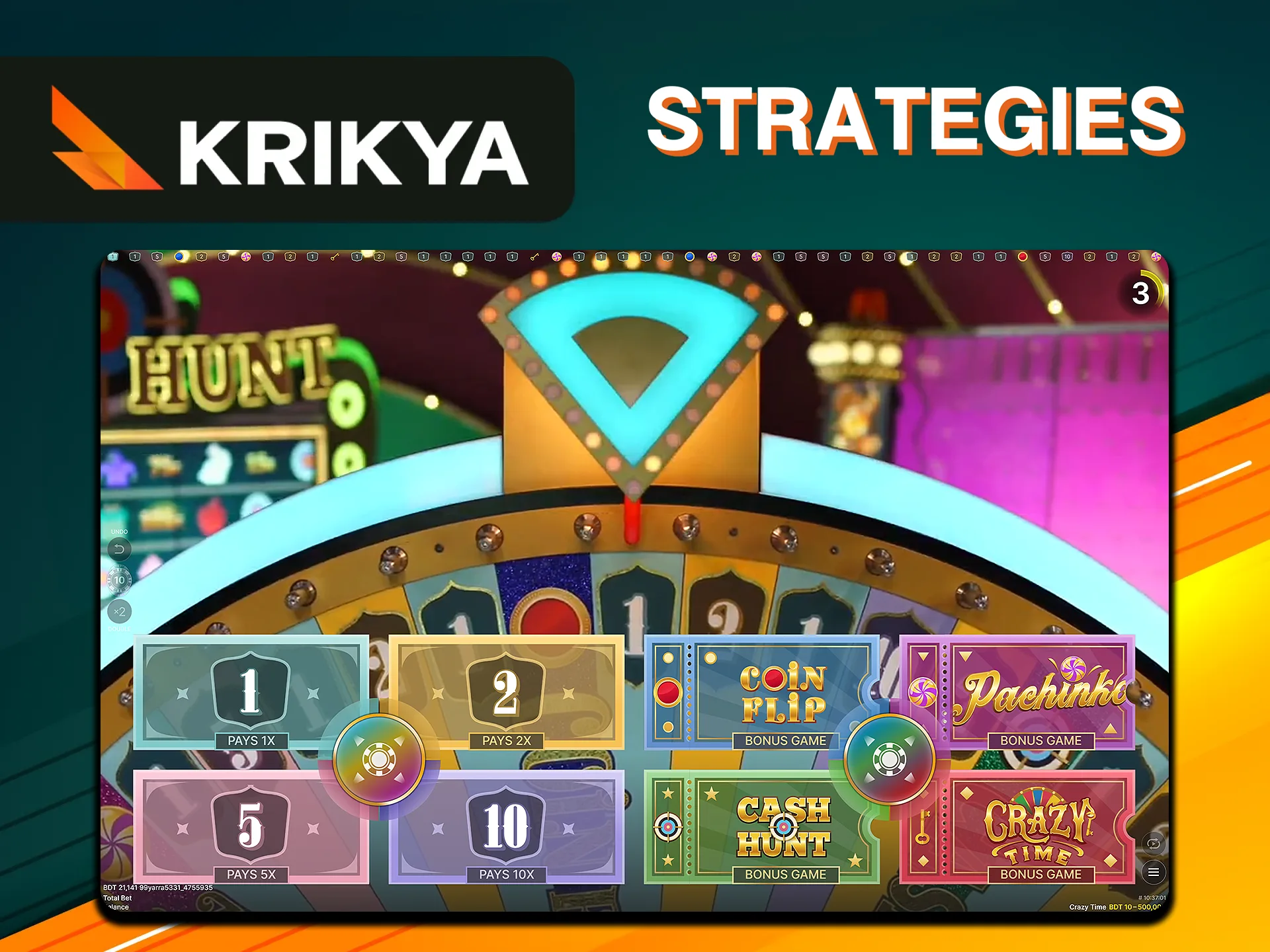 Check out the strategies for playing Crazy Time at Krikya.