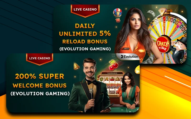 Claim your bonuses from Krikya live casino.