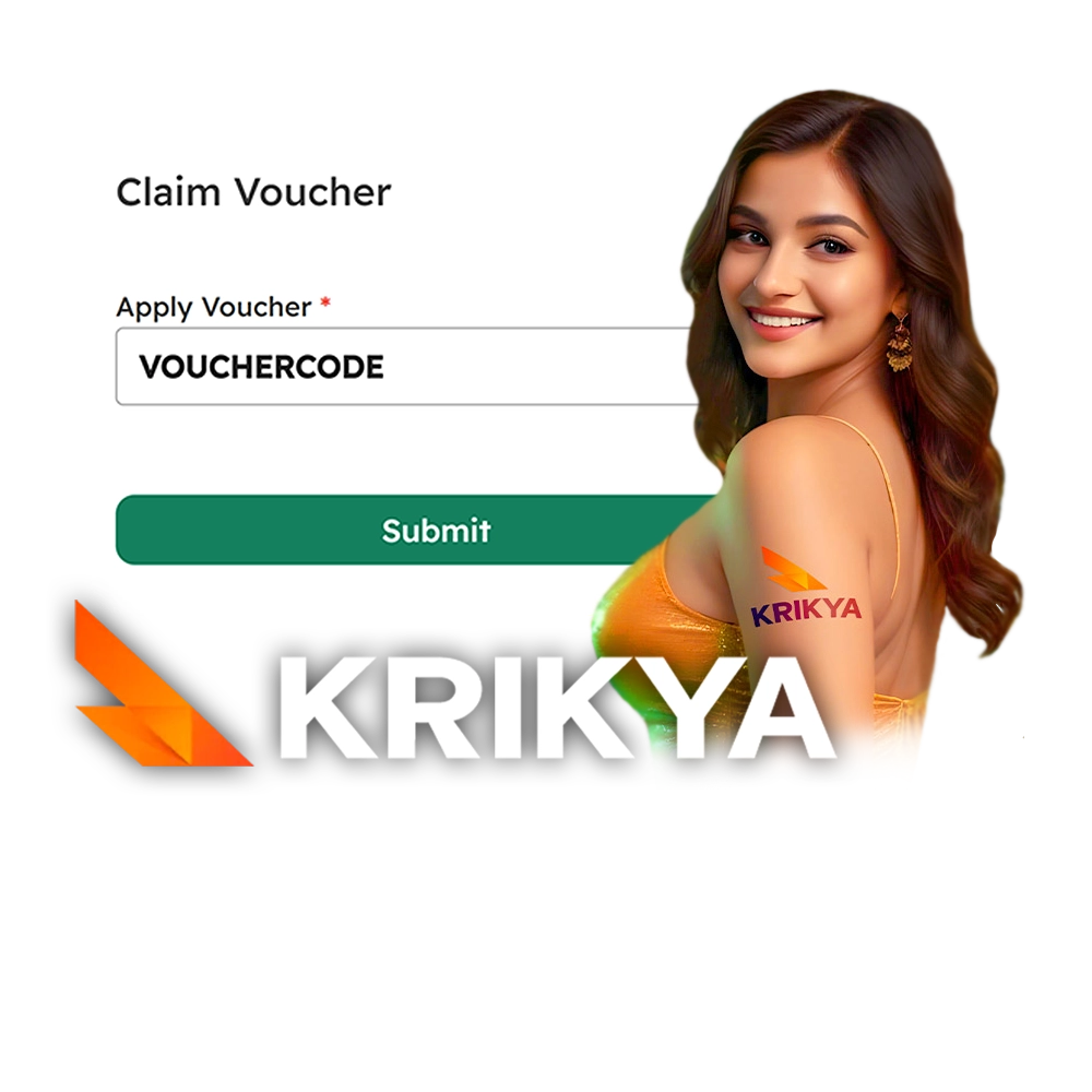 Use voucher code to get a bonus from Krikya.