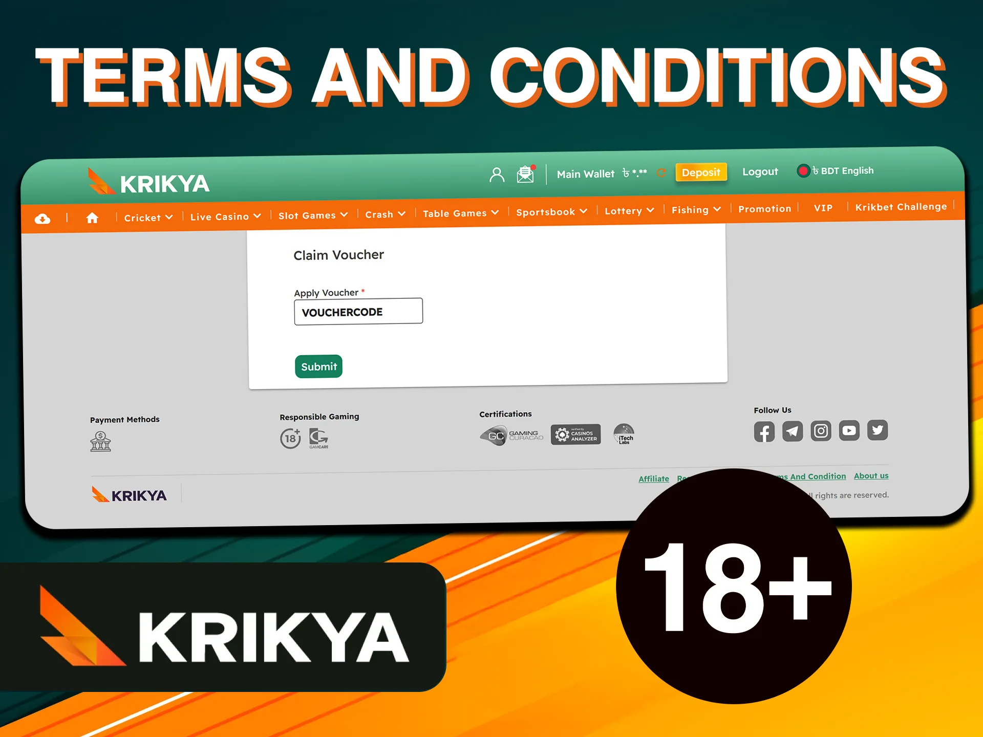 Don't forget to check out the Krikya platform rules to use the voucher code.